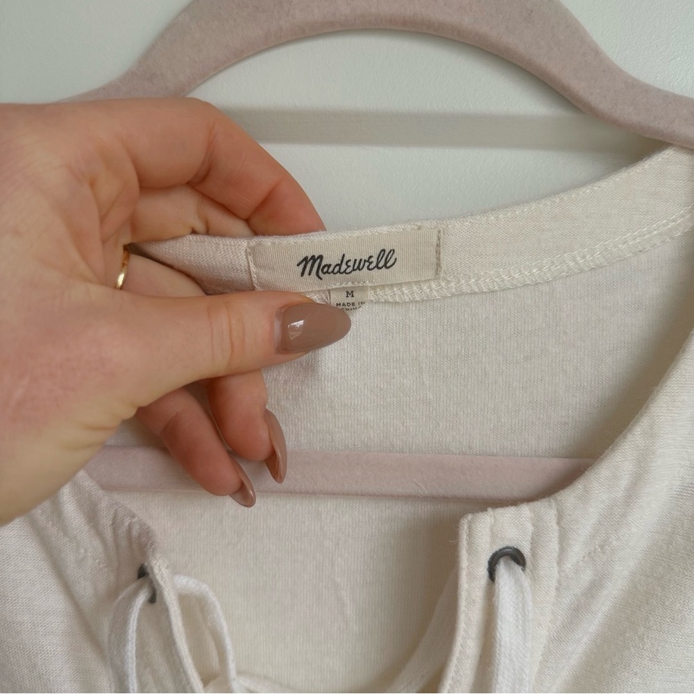 Madewell Lace-Up White Top - Picture 4 of 6